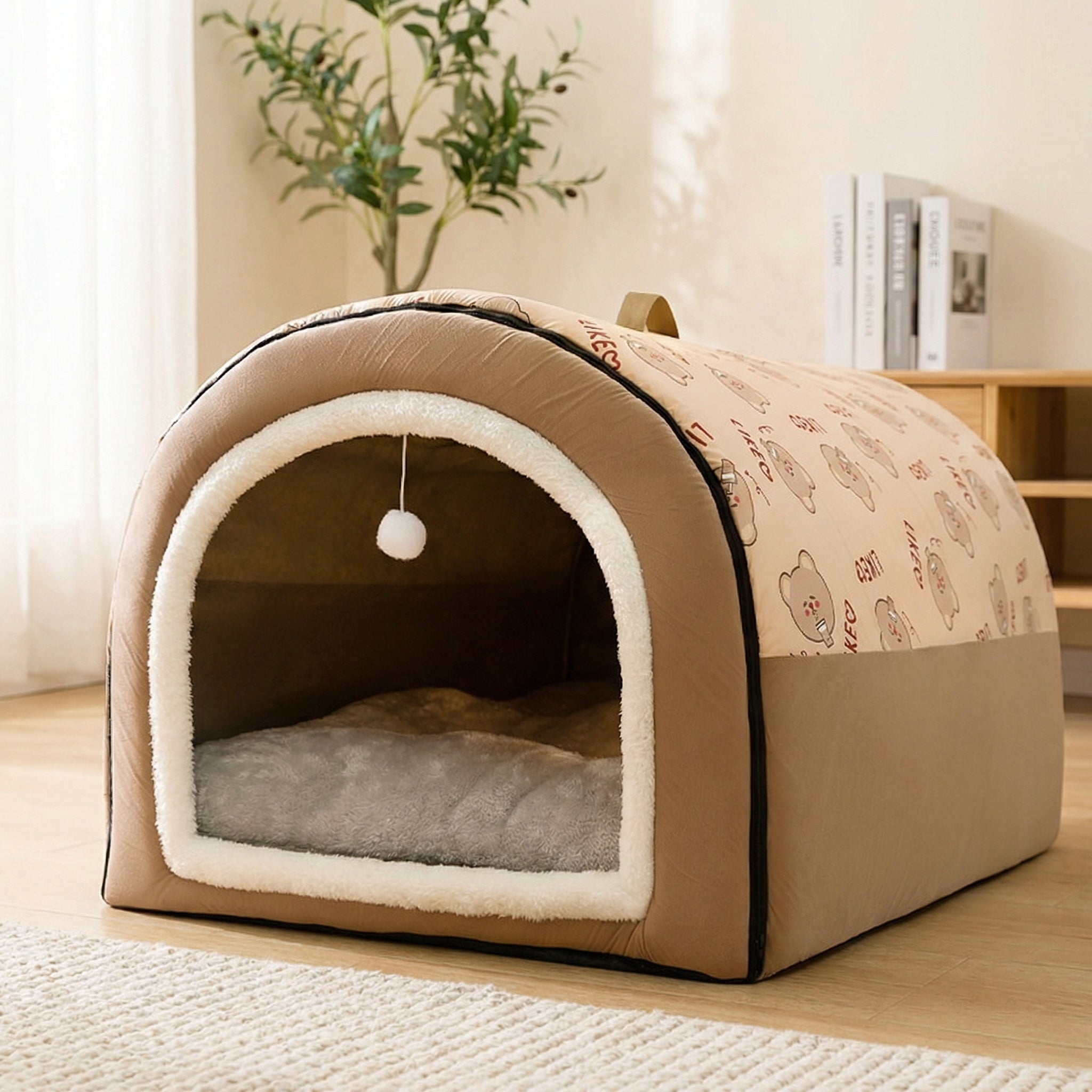 KIMPETS Cozy Pet House Bed | 4D Cloud Feel Design, Soft and Breathable Resting Area | Ideal for Small Dogs and Cats