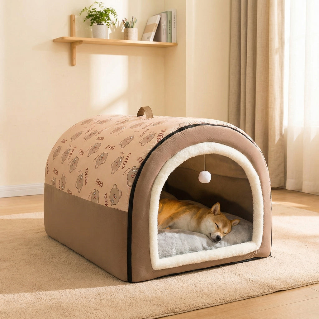 KIMPETS Cozy Pet House Bed | 4D Cloud Feel Design, Soft and Breathable Resting Area | Ideal for Small Dogs and Cats